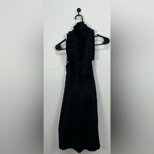 BCBGMAXAZRIA Black Halter Ruffle Neck Dress Size 2 cocktail dress‎ Whimsigoth